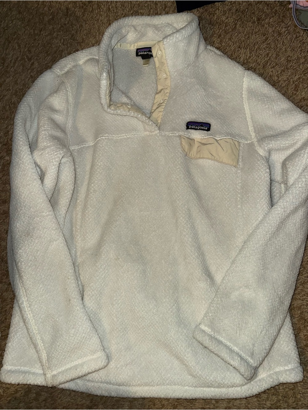 Patagonia Cream White Snap-T Fleece Pullover